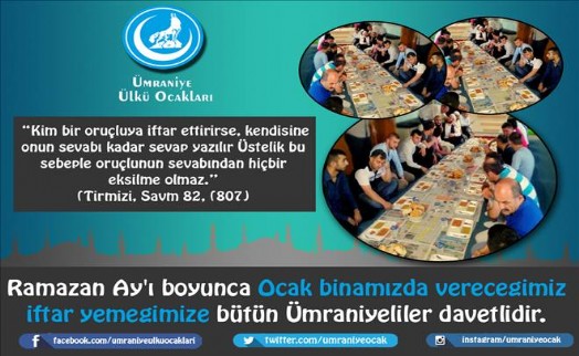 ÜMRANİYE ÜLKÜ OCAKLARI´NDAN HER AKŞAM İFTAR YEMEĞİ