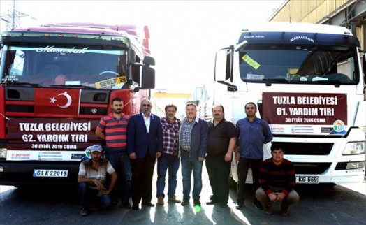 Tuzla Belediyesi, Suriyeli Çocukların Yetimhane İnşaatına TIR´larla Yapı Malzemesi Gönderdi