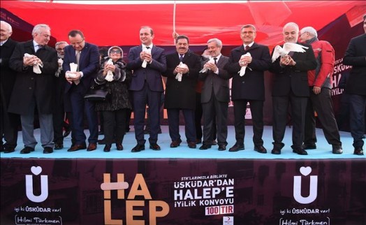 ÜSKÜDAR´DAN HALEP´E 100 YARDIM TIRI YOLA ÇIKTI