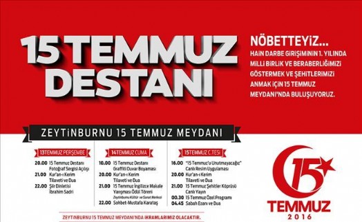 Zeytinburnu, 15 Temmuz Nöbeti´ne Hazır!