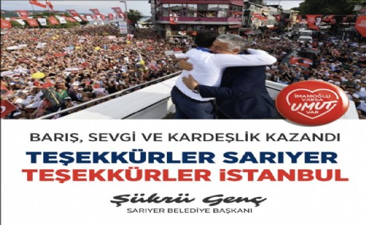 BAŞKAN GENÇ: ??TEŞEKKÜRLER SARIYER, TEŞEKKÜRLER İSTANBUL´´