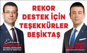 BEŞİKTAŞ´TAN EKREM İMAMOĞLU´NA YÜZDE 83,9 İLE REKOR DESTEK