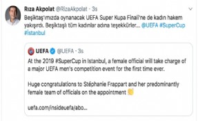 BAŞKAN AKPOLAT’TAN UEFA’YA TEŞEKKÜR MESAJI