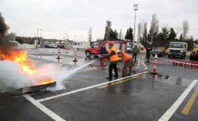 KÜÇÜKÇEKMECE BELEDİYESİ’NDE YANGIN TATBİKATI