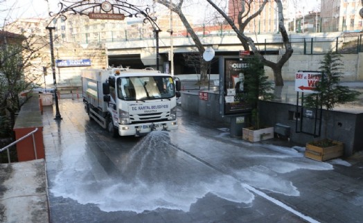 KARTAL BELEDİYESİ DEZENFEKTE ÇALIŞMALARINI ARALIKSIZ SÜRDÜRÜYOR