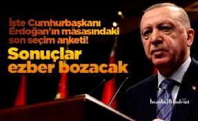 İşte Cumhurbaşkanı Erdoğan'ın masasındaki son seçim anketi! Sonuçlar ezber bozacak