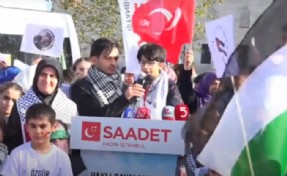 Saadet Partisi’nin basın açıklamasında çocuklar dünyaya haykırdı! ‘Hemen harekete geçin!’