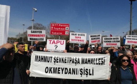 İBB önünde ‘tapu’ protestosu! Sarıyer, Şişli, Beyoğlu...