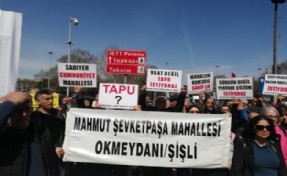 İBB önünde ‘tapu’ protestosu! Sarıyer, Şişli, Beyoğlu...